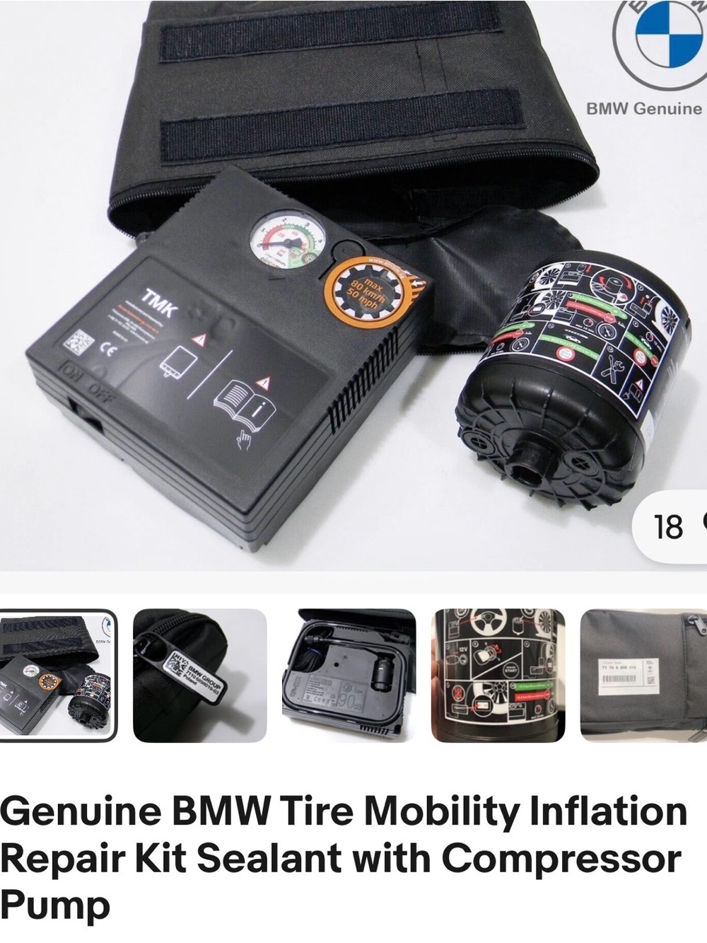 BMW Black and White Tire Repair Kit Instructions Screenshot